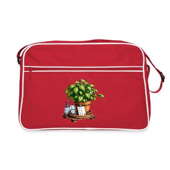 Pensée verte : plante en pot - Sac Retro - rouge/blanc - Devant