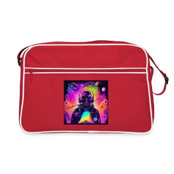 Astronaute néon dans un univers coloré - Sac Retro - rouge/blanc - Devant