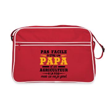 Papa et un agriculteur - Sac Retro - rouge/blanc - Devant