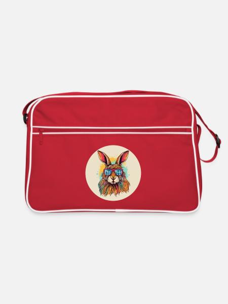 Hase - Retro Tasche - Rot/Weiß - Vorne