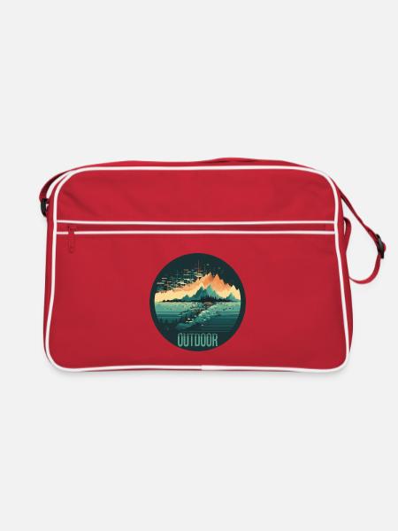 Outdoor - Retro Tasche - Rot/Weiß - Vorne