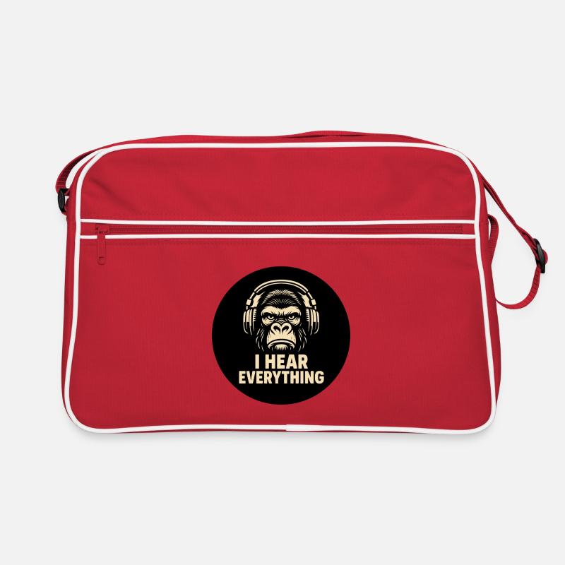 Gorilla I Hear Everything Retro Tasche
