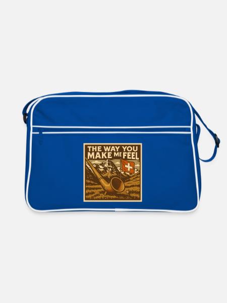 Swiss The Way You Make Me Feel - Retro Tasche - Blau/Weiß - Vorne