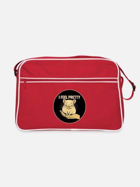 I Feel Pretty Chinchilla - Retro Tasche - Rot/Weiß - Vorne