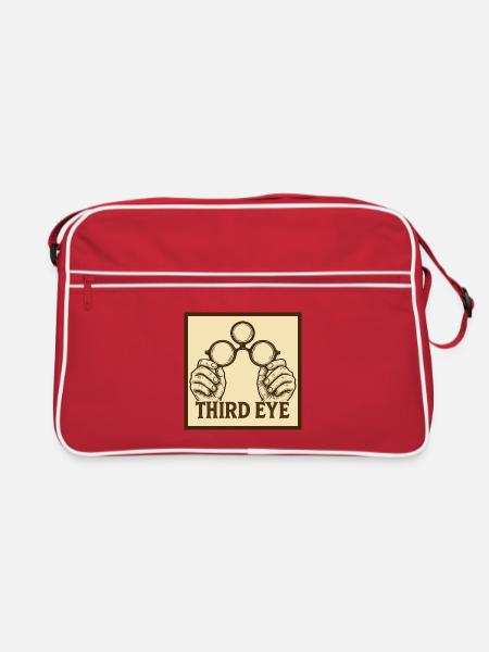 Das dritte Auge Third Eye - Retro Tasche - Rot/Weiß - Vorne