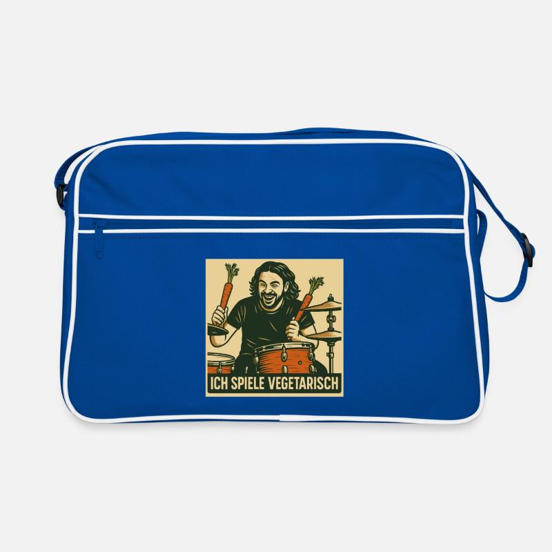 Schlagzeug Ich spiele vegetarisch Retro Tasche