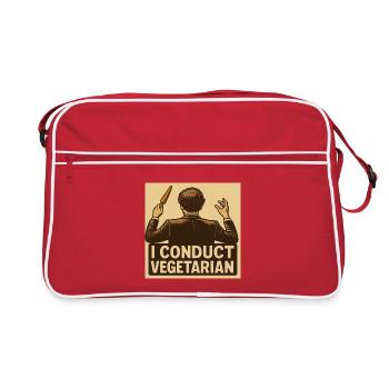 Dirigent I conduct vegetarian - Retro Tasche - Rot/Weiß - Vorne
