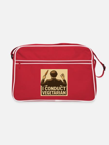 Dirigent I conduct vegetarian - Retro Tasche - Rot/Weiß - Vorne