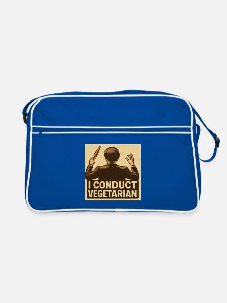 Dirigent I conduct vegetarian - Retro Tasche - Blau/Weiß - Vorne
