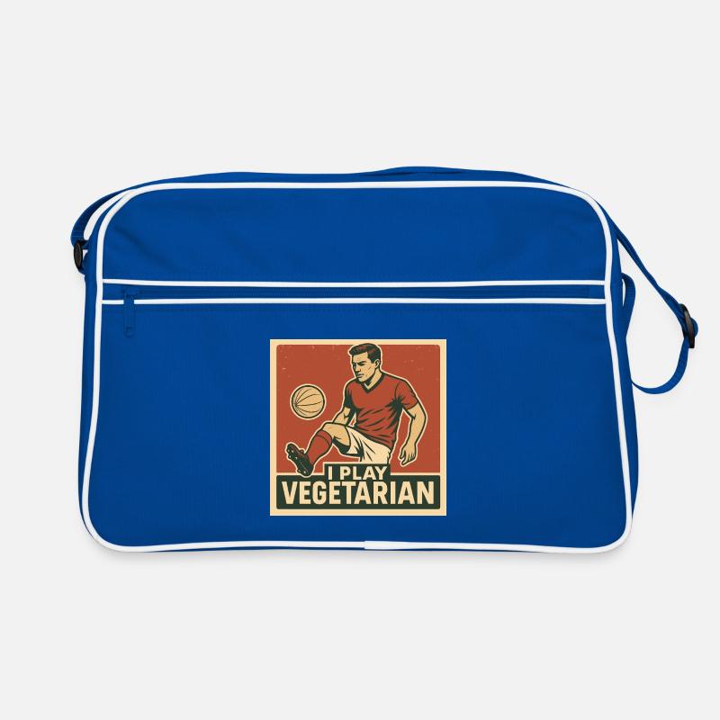 Fussball I play vegetarian Retro Tasche