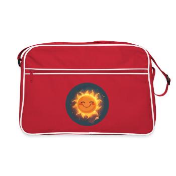 Sonnenstrahl Sonne - Retro Tasche - Rot/Weiß - Vorne