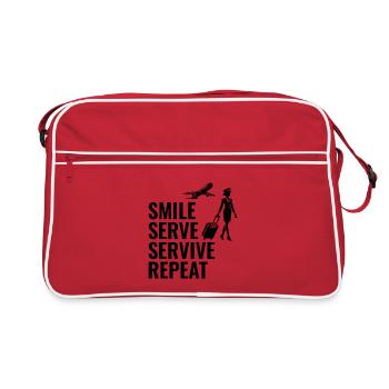 Flight Attendant Aviation Cabin Crew Airline Staff - Retro Bag - red/white - Front