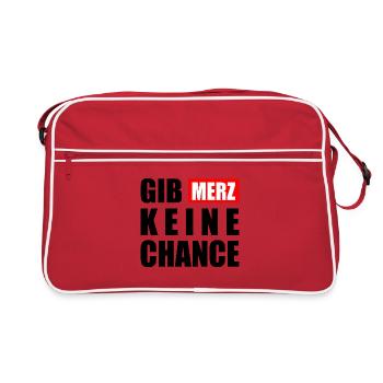 gib merz keine chance - Retro Tasche - Rot/Weiß - Vorne
