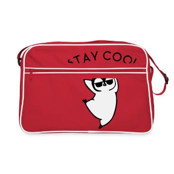 Restez au frais - Pingouin épique - Sac Retro - rouge/blanc - Devant