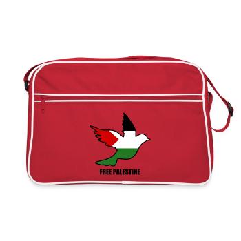 Free palestine - Retro Tasche - Rot/Weiß - Vorne