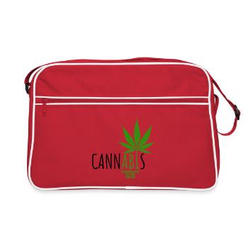 CannABIs Abi durchgezogen - Abitur - Spruch - Retro Tasche - Rot/Weiß - Vorne
