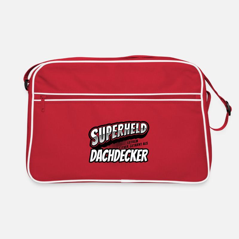 Superheld, clever getarnt als Dachdecker Retro Tasche