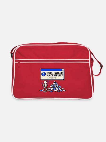 Aufgabe erfolgreich fehlgeschlagen - Retro Tasche - Rot/Weiß