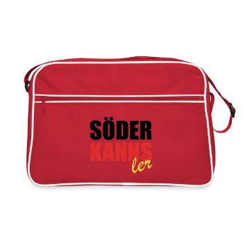 Söder kanns - Kanzler - Kanzlerkandidat - Retro Tasche - Rot/Weiß - Vorne