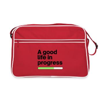 A good life in progress - Retro Tasche - Rot/Weiß - Vorne