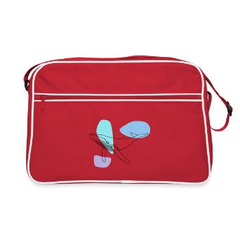 Baleine - baleine à bosse - mammifère marin - cadeau - Sac Retro - rouge/blanc - Devant