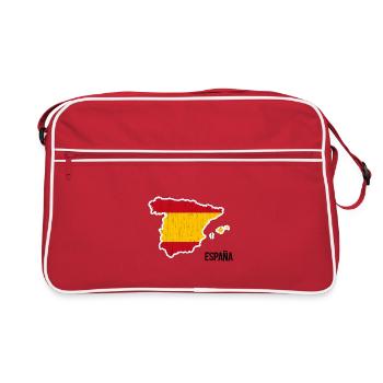 Espagne, drapeau, contour, souvenir - Sac Retro - rouge/blanc - Devant