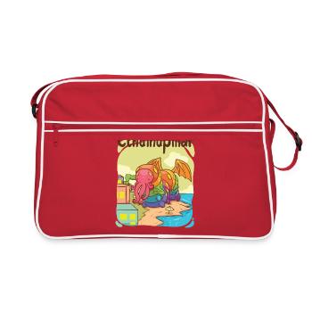 Cthulhupillar visits New Innsmouth - Retro Bag - red/white - Front