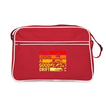 Cant resist a drift, Drift, Drive - Retro Tasche - Rot/Weiß - Vorne