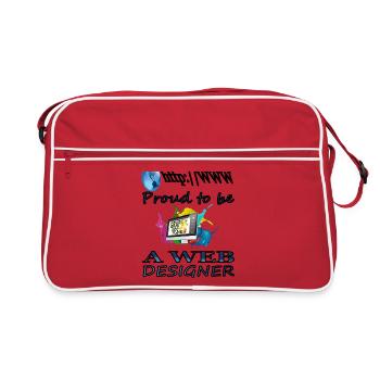 Je suis un concepteur Web développeur web idée cadeau - Sac Retro - rouge/blanc - Devant