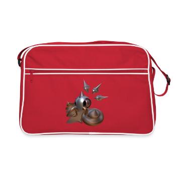 Alien Roboter - Retro Tasche - Rot/Weiß - Vorne