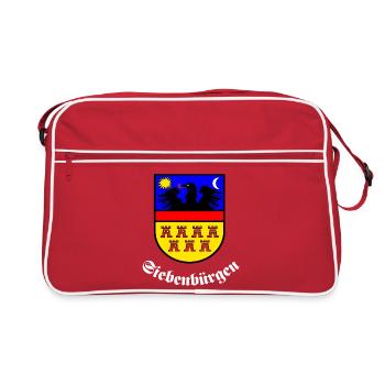 SIebenbürger-Sachsen Wappen "Siebenbürgen" W - Retro Tasche - Rot/Weiß - Vorne