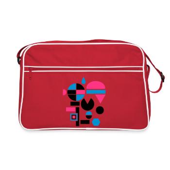 Différentes formes géométriques - Sac Retro - rouge/blanc - Devant