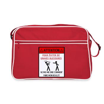 Ne pas me dire comment faire mon boulot - Sac Retro - rouge/blanc - Devant