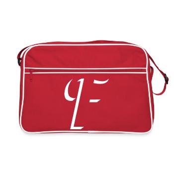 Lettre F, nom, la lettre F - Sac Retro - rouge/blanc - Devant