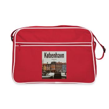 Kopenhagen Hafenfarben Nyhavn - Retro Tasche - Rot/Weiß - Vorne