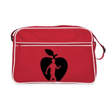Marcheur de fruits en bonne santé dans la pomme découpée - Sac Retro - rouge/blanc - Devant