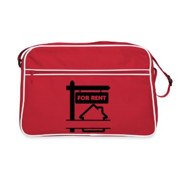 Panneau transparent À LOUER - Sac Retro - rouge/blanc - Devant