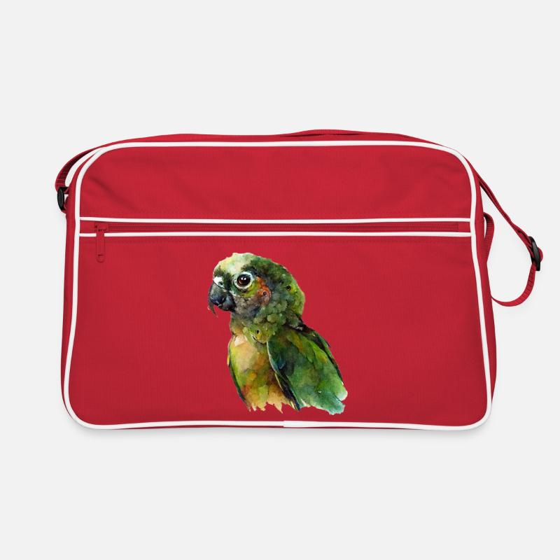 Papagei - Retro Tasche - Rot/Weiß