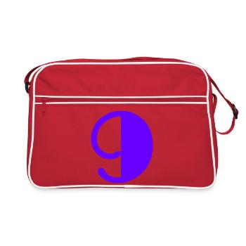 9. 9 YEARS. 9th ANNIVERSARY. BIRTHDAY 9 YEARS. 9 - Retro Bag - red/white - Front