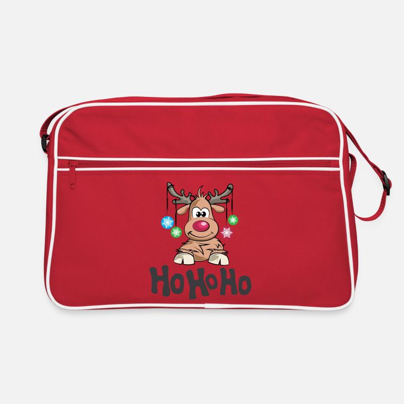 hohoho reindeer moose symbol deer balls icon Retro Bag