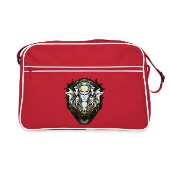Créature fantastique sombre avec des ailes. - Sac Retro - rouge/blanc - Devant