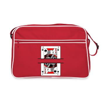 Carte à jouer pique fermier avec espace bannière - Sac Retro - rouge/blanc - Devant