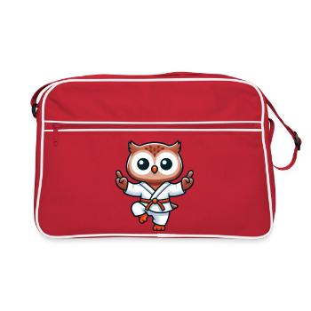Hibou Karaté Arts Martiaux Japonais Arts Martiaux - Sac Retro - rouge/blanc - Devant