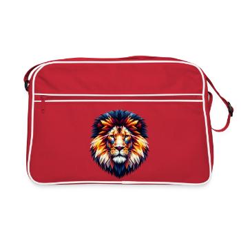 Polygonal Lion - Sac Retro - rouge/blanc - Devant