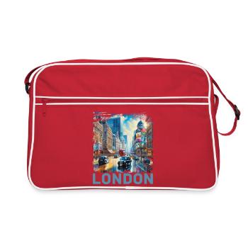 London - Retro Tasche - Rot/Weiß - Vorne