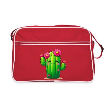Kaktus - Retro Tasche - Rot/Weiß - Vorne