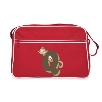 Lettre Q chat - Sac Retro - rouge/blanc - Devant
