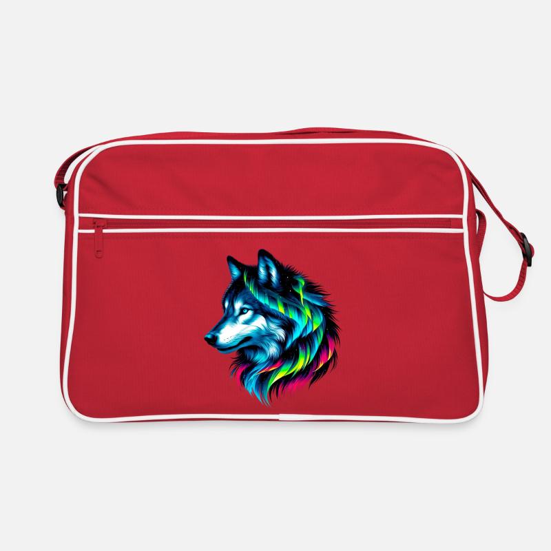 Wolf - Retro Tasche - Rot/Weiß