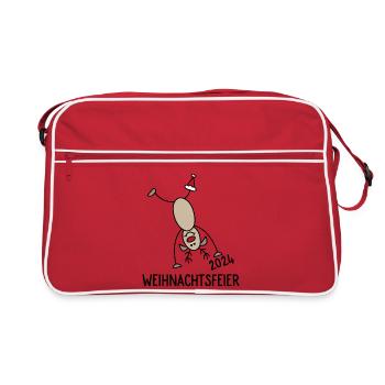Weihnachtsfeier 2024 - Retro Tasche - Rot/Weiß - Vorne