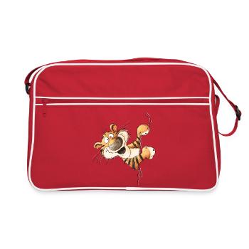 Look Look Tiger Wild Animal Big Cat - Retro Bag - red/white - Front